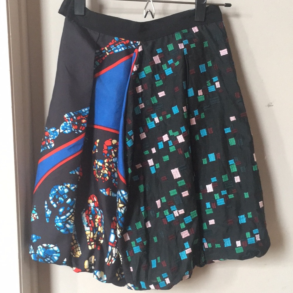 Dolce Gabbana Mixed Material Tulip Skirt Small
